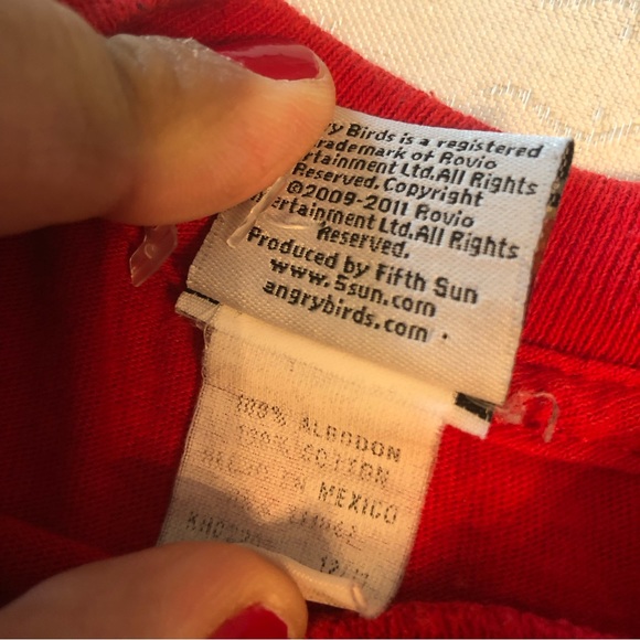 Angry Birds Boys Size S Red T-Shirt Short Sleeves Go Big Or Go Home Graphics - Picture 4 of 13